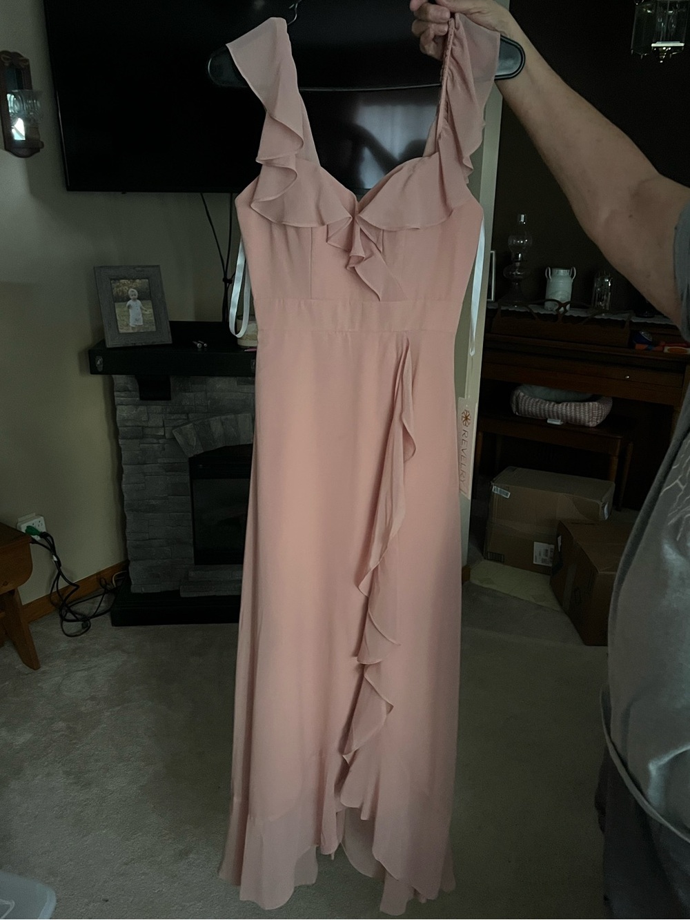 Revelry Scarlet Bridesmaid Dress- Antique Blush Size 0